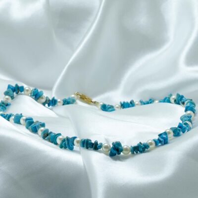 Native American turquoise and mother-of-pearl necklace