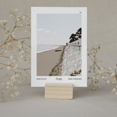 Cartolina illustrata 001. Spiaggia di Pyla