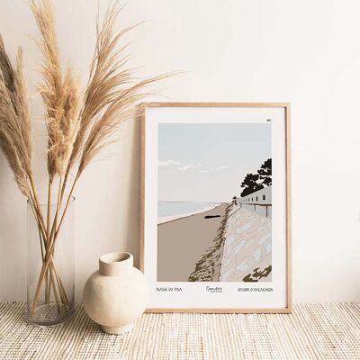 Illustrated poster 001. Pyla beach 40cm x 50cm