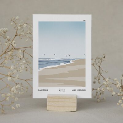 Carte postale illustrée 002.Plage Pereire