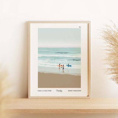 Poster illustrato 016. La Salie North Beach 21 cm x 29,7 cm