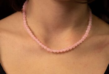 Collier en perle de quartz rose , différentes tailles 2