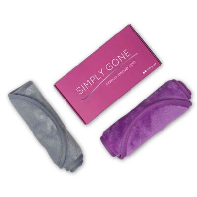 Panno struccante Simply Gone - Viola e grigio (2pz)