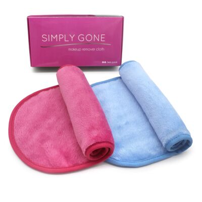 Panno struccante Simply Gone - Set di 2 (rosa e blu)