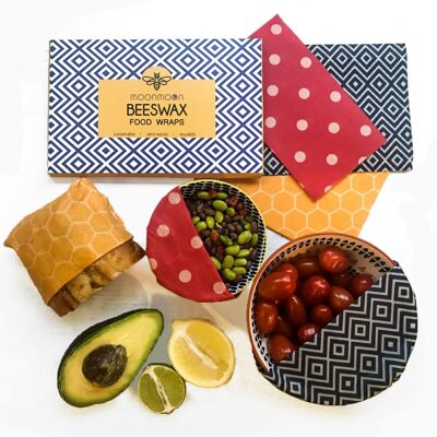 Organic Cotton Beeswax Wraps - Set of 3 Beeswax Covers