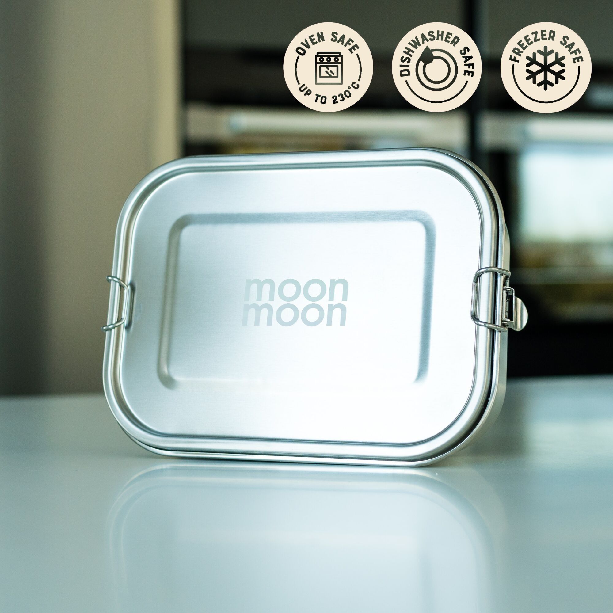 Stainless Steel Lunch Box with Divider | Metal Bento Lunchbox 1.2 L