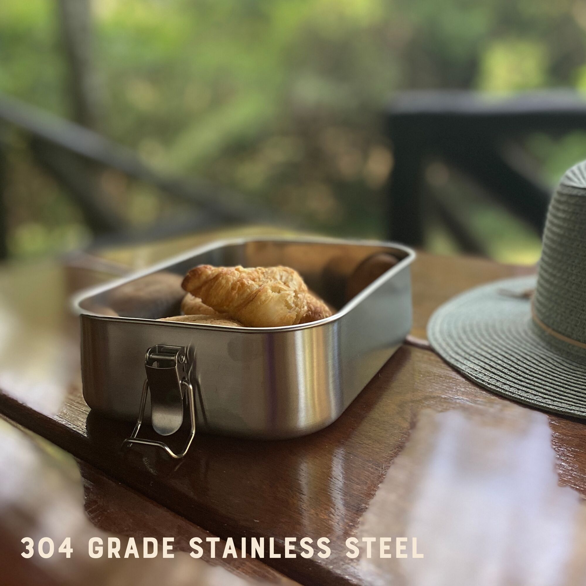 Stainless Steel Lunch Box with Divider | Metal Bento Lunchbox 1.2 L