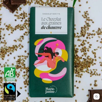 Chocolat noir aux graines de chanvre