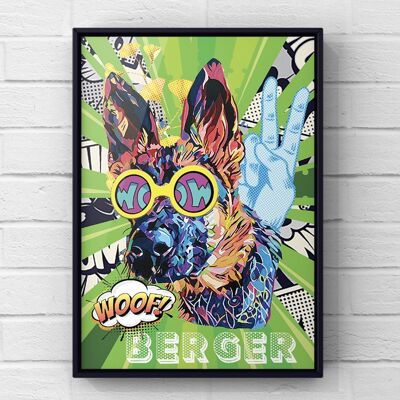Affiche a3 dog pop art