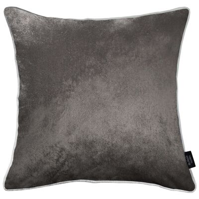 Charcoal Grey Crushed Velvet Cushions_49cm x 49cm