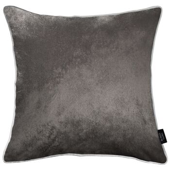 Coussins en velours écrasé gris anthracite_60cm x 60cm 1