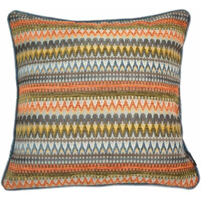 Curitiba Aztec Aztec Orange + Teal Cushion_43cm x 43cm