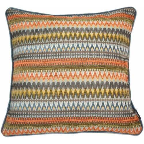 Curitiba Aztec Aztec Orange + Teal Cushion_60cm x 60cm