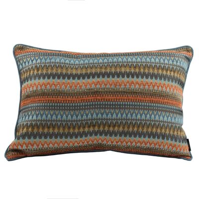 Curitiba Aztec Aztec Orange + Teal Cushion_50cm x 30cm
