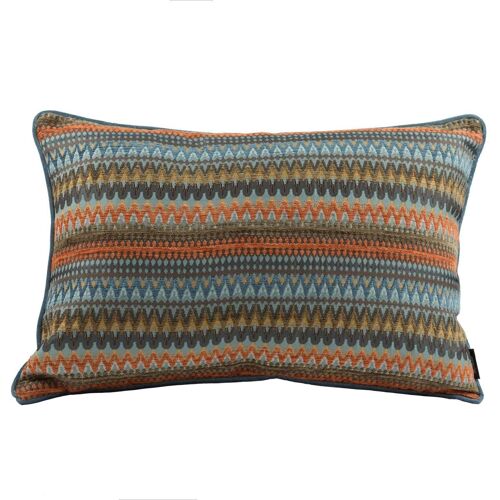 Curitiba Aztec Aztec Orange + Teal Cushion_60cm x 40cm