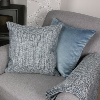 Coussin Harris Tweed - Bleu & Gris_43cm x 43cm 5