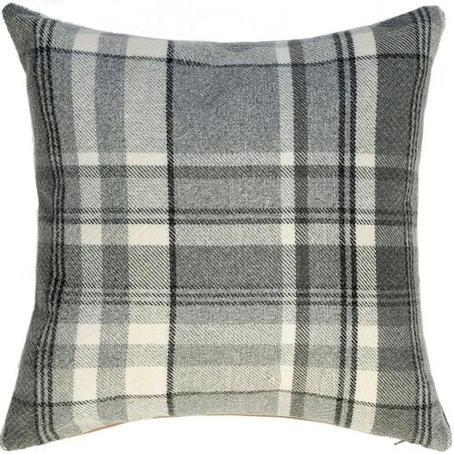Heritage Charcoal Grey Tartan Cushion_43cm x 43cm