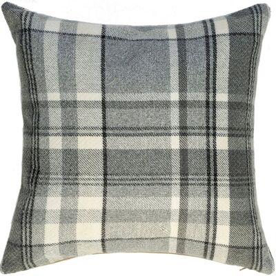 Heritage Charcoal Grey Tartan Cushion_49cm x 49cm