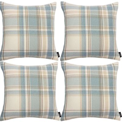 Heritage Duck Egg Blue Tartan 43cm x 43cm Cushion Sets_Set of 2