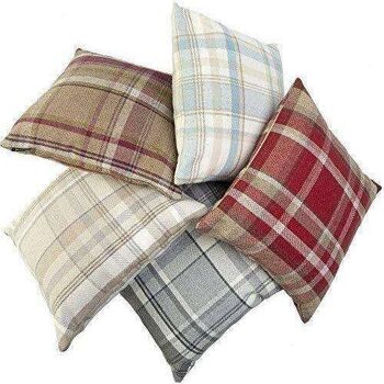 Ensembles de coussins Heritage Duck Egg Blue Tartan 43 cm x 43 cm_Ensemble de 4 3