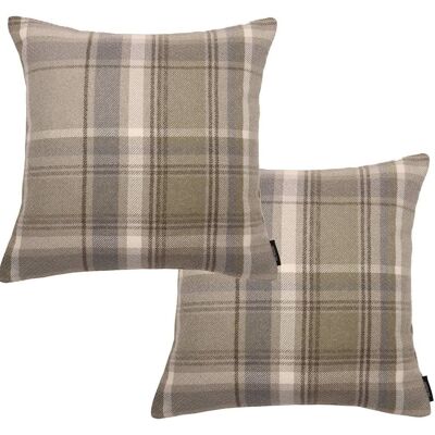 Heritage Beige Cream Tartan 43cm x 43cm Cushion Sets_Set of 2