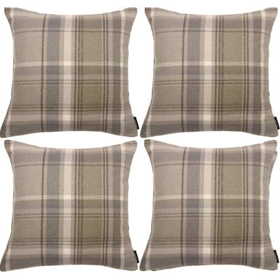 Heritage Beige Cream Tartan 43cm x 43cm Cushion Sets_Set of 4