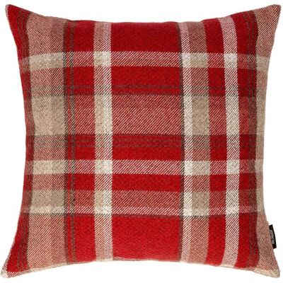 Heritage Red + White Tartan Cushion_43cm x 43cm
