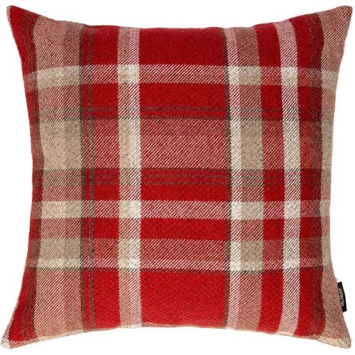 Heritage Red + White Tartan Cushion_49cm x 49cm