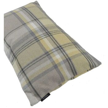 Coussin Tartan Héritage Jaune + Gris_50cm x 30cm 2