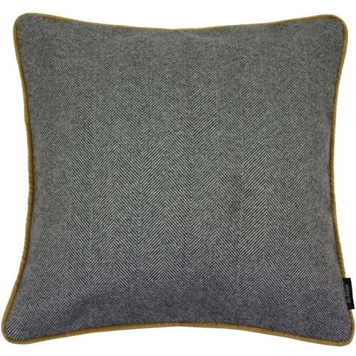 Herringbone Boutique Grey + Yellow Cushion_49cm x 49cm