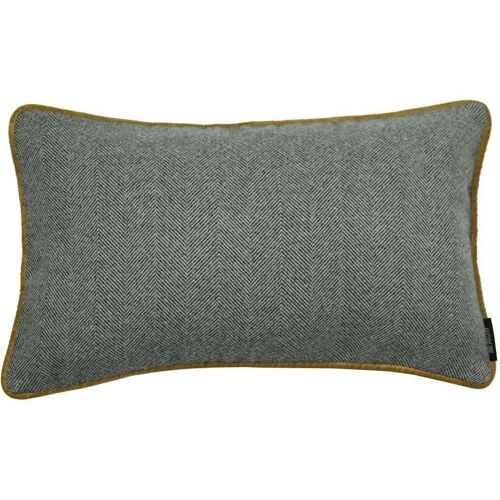 Herringbone Boutique Grey + Yellow Cushion_50cm x 30cm