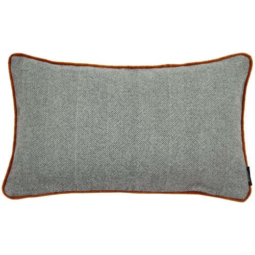 Herringbone Boutique Grey + Orange Cushion_50cm x 30cm