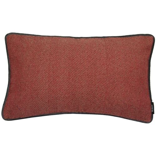 Herringbone Boutique Red + Grey Cushion_50cm x 30cm