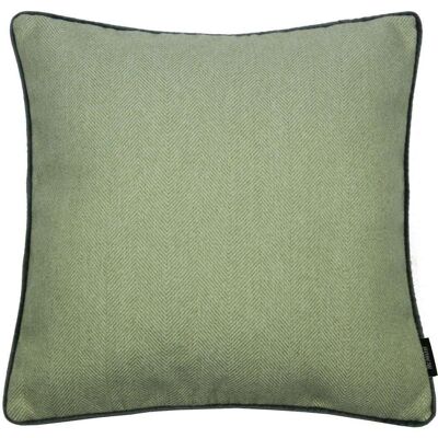 Herringbone Boutique Green + Grey Cushion_43cm x 43cm