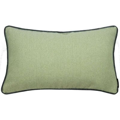 Herringbone Boutique Green + Grey Cushion_50cm x 30cm