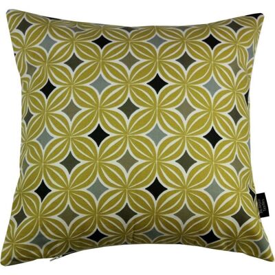 Laila Cotton Print Ochre Yellow Cushion_49cm x 49cm