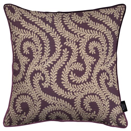 Little Leaf Aubergine Purple Cushion_43cm x 43cm