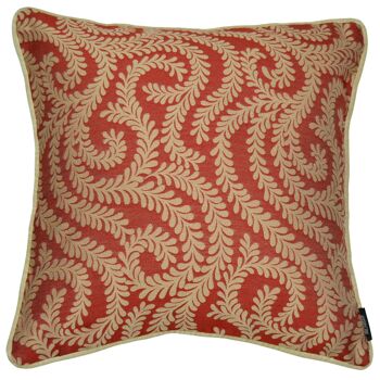 Coussin Petite Feuille Orange Brûlée_43cm x 43cm 1