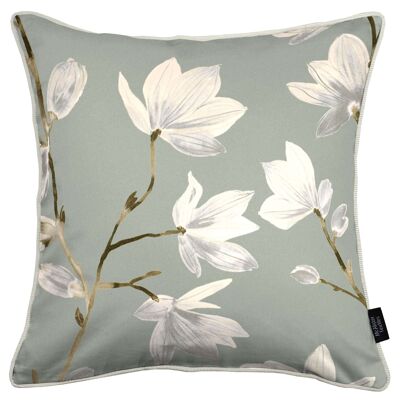 Magnolia Duck Egg Floral Cotton Print Cushions_43cm x 43cm