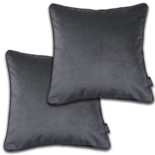 Matt Charcoal Grey Velvet 43cm x 43cm Cushion Sets_Set of 2