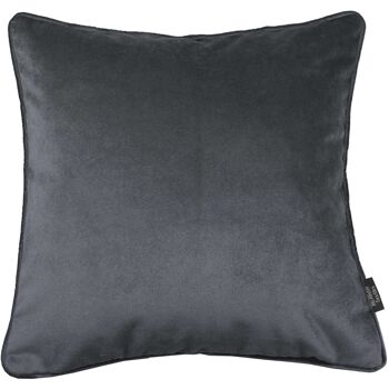 Coussin en velours gris anthracite mat_49cm x 49cm 1