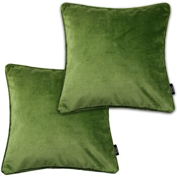 Ensembles de coussins en velours vert fougère mat 43 cm x 43 cm_Ensemble de 2