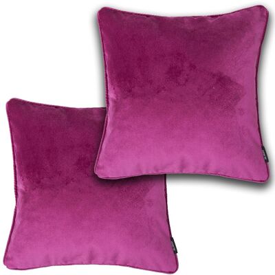 Matt Fuchsia Pink Velvet 43cm x 43cm Cushion Sets_Set of 2