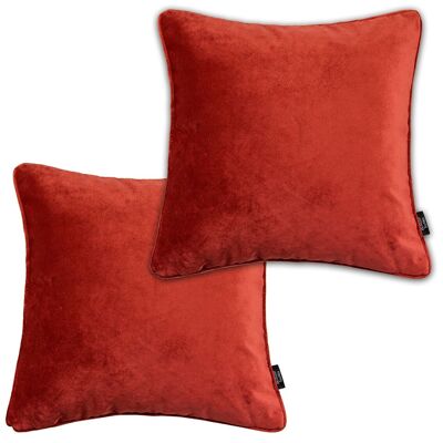 Matt Rust Red Orange Velvet 43cm x 43cm Cushion Sets_Set of 2