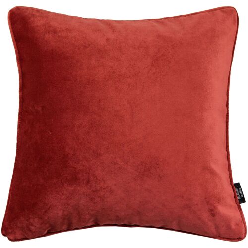 Matt Rust Red Orange Velvet Cushion_49cm x 49cm