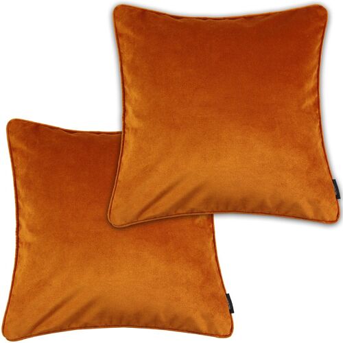Matt Burnt Orange Velvet 43cm x 43cm Cushion Sets_Set of 2