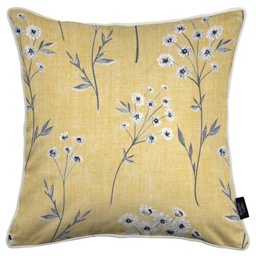 Meadow Yellow Floral Cotton Print Cushions_43cm x 43cm