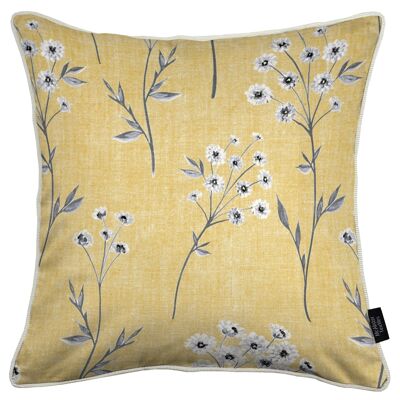 Meadow Yellow Floral Cotton Print Cushions_60cm x 40cm