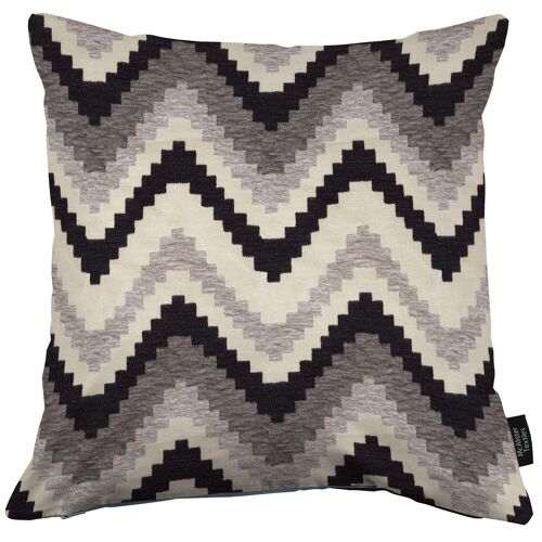 Navajo Black + Grey Striped Cushion_43cm x 43cm