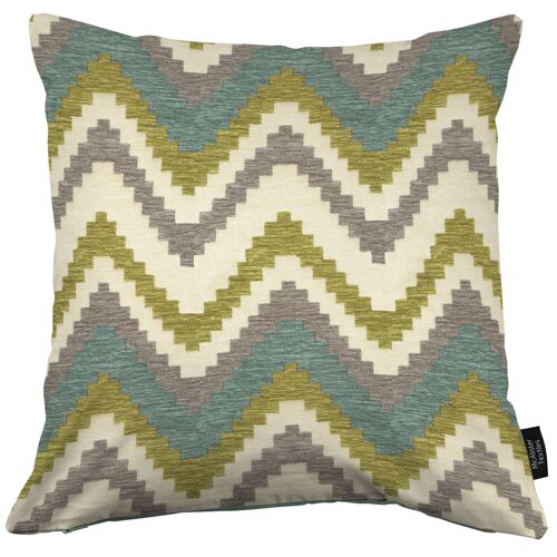 Navajo Blue + Lime Green Striped Cushion_43cm x 43cm